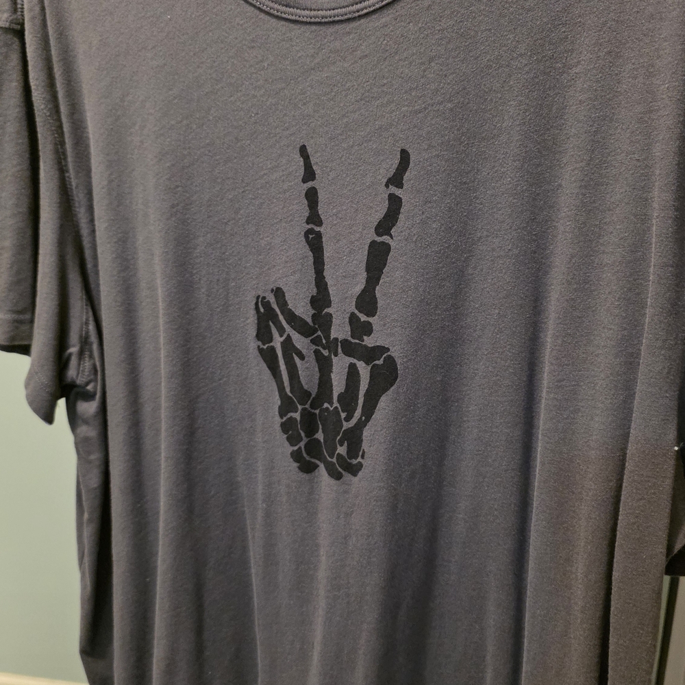 John Varvatos Charcoal Skeleton Graphic Tee